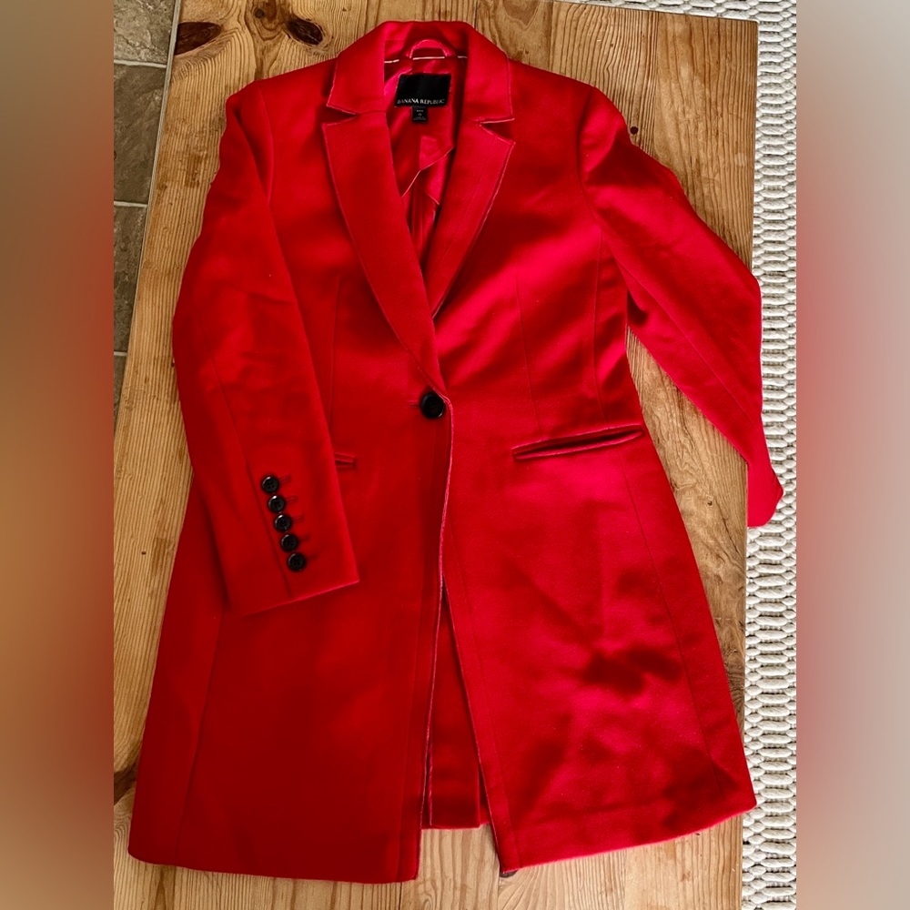 Banana Republic Red Women's Pea Coat